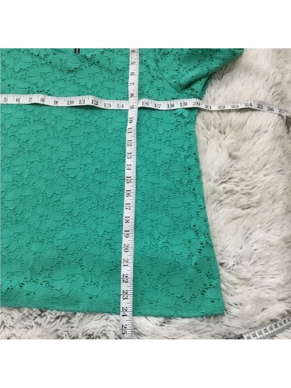 Alfani floral lace pullover blouse Women’s size medium green 3/4 sleeve - Picture 5 of 16